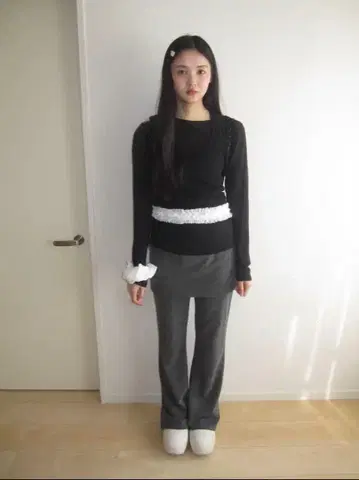 [ n.k atelier ] layered skirt pants