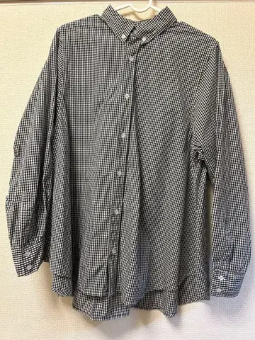 체크 무늬 버튼 다운 긴팔 셔츠