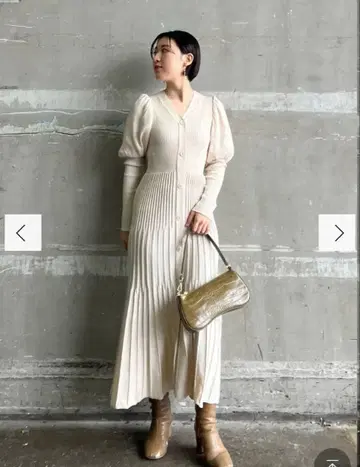 LAGUNAMOON 플리츠 니트 콤비 원피스