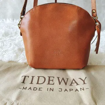 [ 새상품급 ] TIDEWAY 타이웨이 숄더백 천연 가죽 카멜 일본제