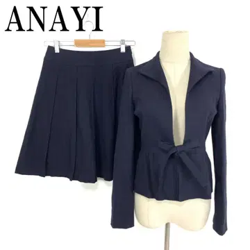 LA8499 아나이 스커트 정장 세트 면 린넨 안감 있음 네이비 36
