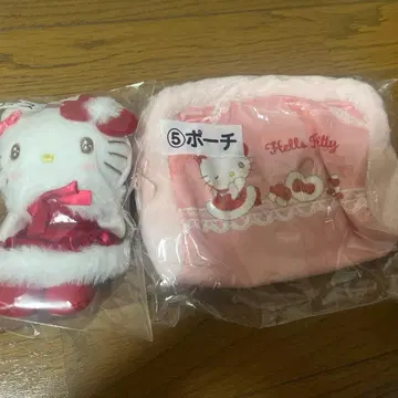 헬로키티 뽑기 마스코트 & 파우치 세트 미개봉 새상품