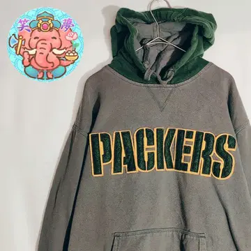 후드티 그레이 NFL 패커스 와펜 자수