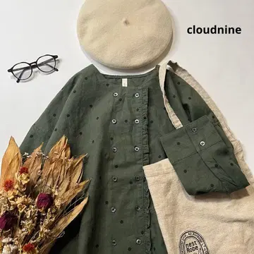b1584*새상품 클라우드 나인 더블 버튼 코튼 린넨 블라우스