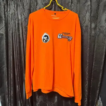 오렌지 긴팔 티셔츠 STAR LEAN