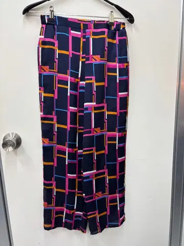 택 포함 새상품 ESTNATION 기하학 패턴 와이드 팬츠