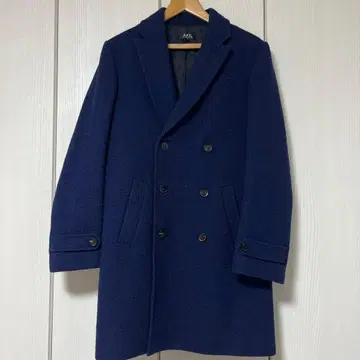 A.P.C. 네이비 더블 브레스트 체스터 코트 XS