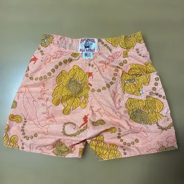 BIRDWELL 비치 팬츠 M 사이즈 오렌지 계열 꽃무늬