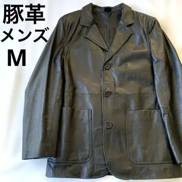 가죽 자켓 테일러드 자켓 돈피 블랙 부드러운 가죽 남성용 M