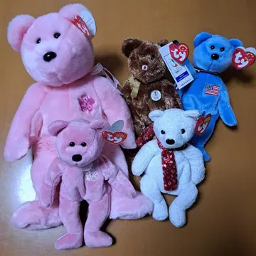 Ty 봉제 인형 5체 세트 BEANIE BABIES 택 포함