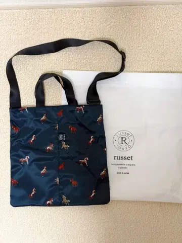 russet 말 패턴 네이비 숄더백 2way