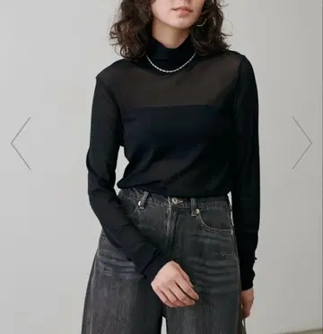 메쉬 튤 터틀 풀오버 (블랙) LARUTA