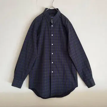 [레어 옷깃 스트랩 미사용급] HILTON 블랙워치 드레스 셔츠 L-86