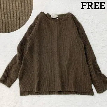 미라 오웬 양 골지 얕은 V넥 니트 스웨터 풀오버 골지 짜임 모카