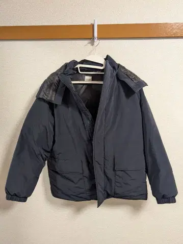 와이드 다운 자켓 네이비