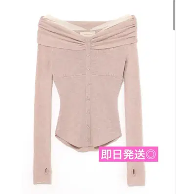 andmary Shannon tulle knit tops pink