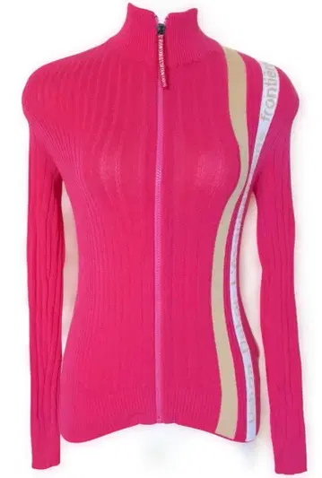 BIKKEMBERGS 귀여운 핑크 스트레치 스웨터 지퍼 포함