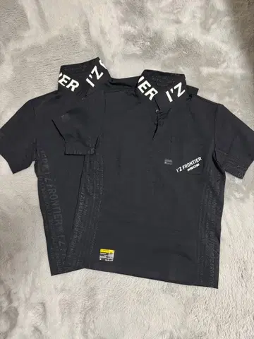 아이즈 프론티어 IZ FRONTIER 피케 셔츠 블랙 S 2장 세트