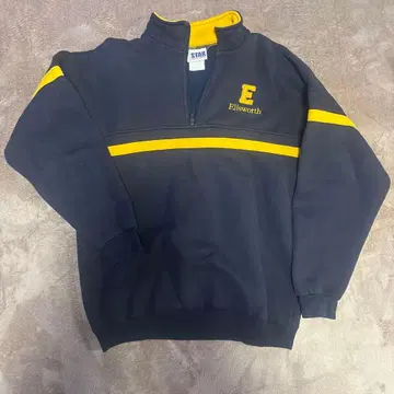 STAR Ellsworth 하프 지퍼 맨투맨 블랙/노랑 구제 의류 맨투맨