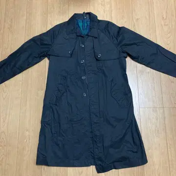 블랙 스텐카라 코트 체크 안감