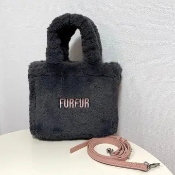 FUR FUR 퍼 토트 차콜 그레이