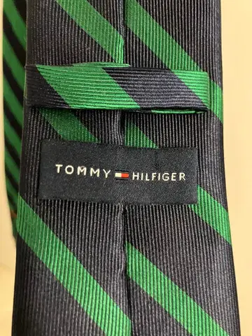 TOMMY HILFIGER 남성용 넥타이 그린 네이비