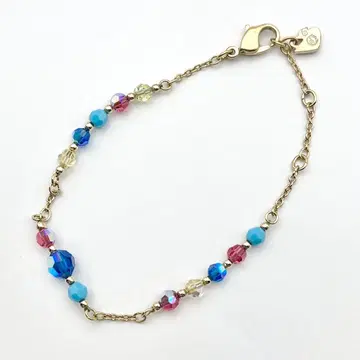 스와로브스키 팔찌 멀티 컬러 크리스탈 골드 금장 장식