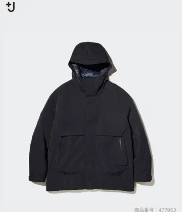 2024 블랙 XXL 유니클로 +j 하이브리드 다운 오버사이즈 파카