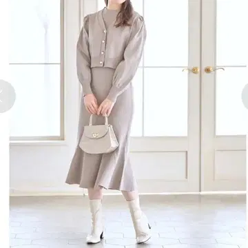 [ 토코 클로젯 ] [ 새상품급 ] 가을 셋업 M 원피스 가디건