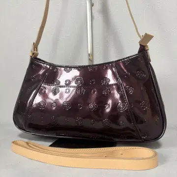 미사용품 클레이 액세서리 파우치 에나멜 로고 엠보 보르도