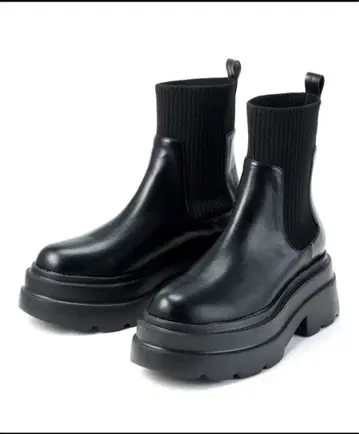 코코딜 통굽 블랙 사이드 고어 부츠