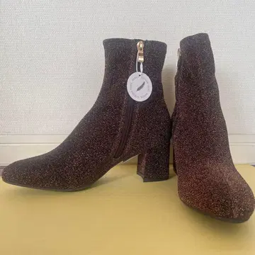 RANDA 글리터 지퍼 부츠 브라운 계열/새상품 미사용