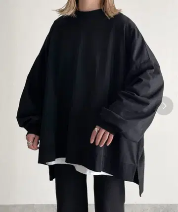 사이드 슬릿 빅 롱 T 코튼 100%