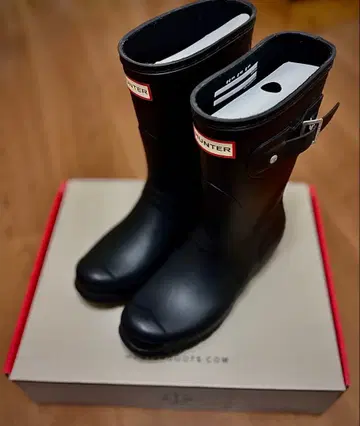 HUNTER 버클 레인부츠