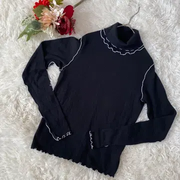 tartaruga  프릴 하이넥 긴팔 상의 블랙 F