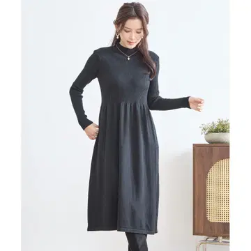 미사용 새상품 택 TRUBE [ M~L ] 리브 절개 니트 원피스