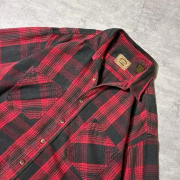 90s ST JOHN'S BAY 옴브레 체크 헤비 플란넬 셔츠