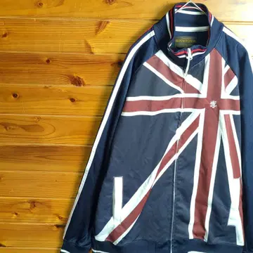 점퍼 블루종 트랙 자켓 저리 영국 국기 자수 XL