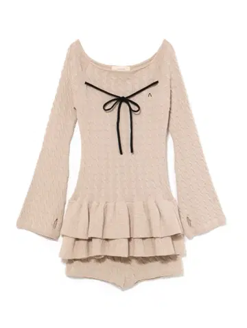 베이지 Milky frill mini dres andmary