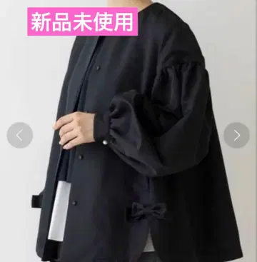 Sono 돌체 리본 발수 자켓 펄 리본 블랙