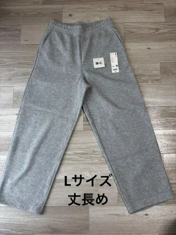 UNIQLO C 맨투맨 와이드 팬츠 긴 길이 그레이 L