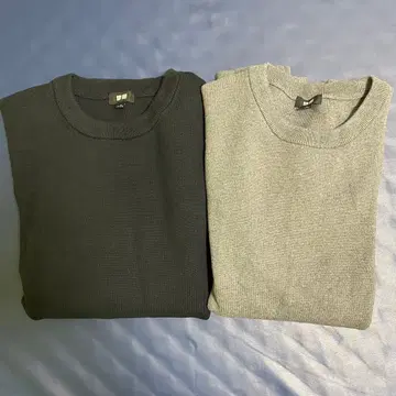UNIQLO 스웨터 2색 세트 남성용 XL 워셔블 쿨넥