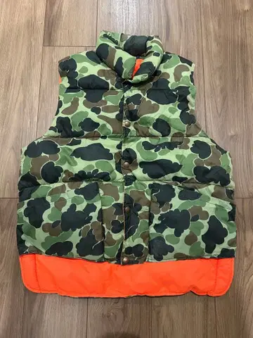 80s 덕 카모 충전솜 베스트 USA제 vintage