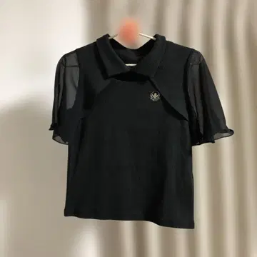 새상품 시마무라 x 치하루 골지 오버 블랙 반팔 M 디즈니 엘사