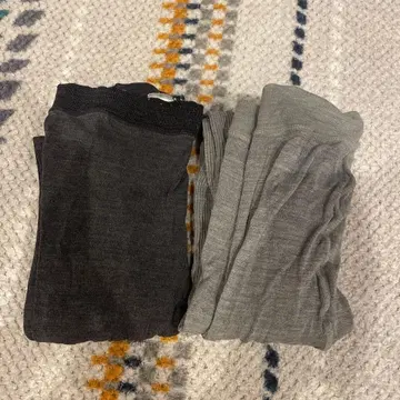 드레스하셀프 리브 편직 스패츠 2종 세트 그레이 블랙