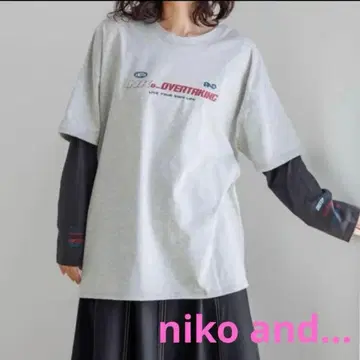 니코앤드 스포츠 페이크 레이어 롱 T셔츠 롱티