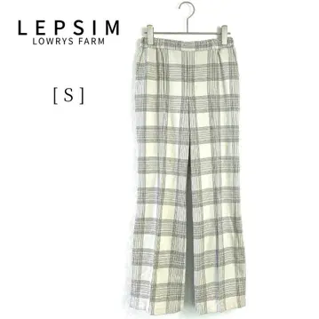 [렙심] 체크 무늬 스트레이트 팬츠 S 사이즈 베이지 가을/겨울 3525