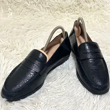 새상품급 모드 에 자코모 디시 메탈릭 블랙 코인 로퍼