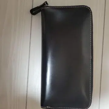 블랙 가죽 장지갑 지퍼식