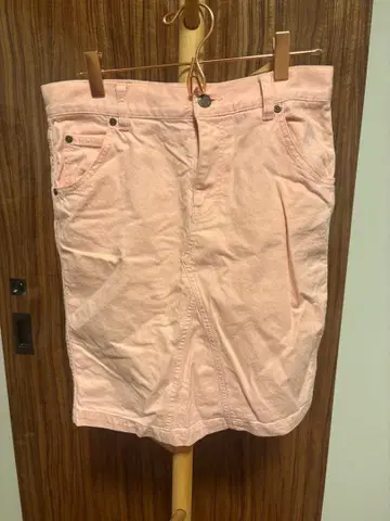 RAYBEAMS 핑크 타이트 스커트 무릎 기장